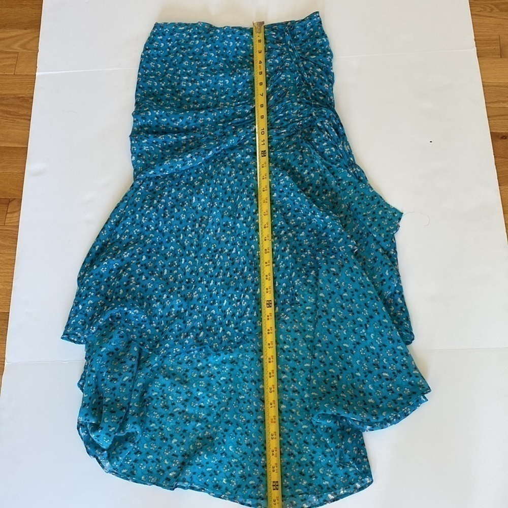 Veronica Beard Silk Sevilla Asymmetrical Skirt In Blue Multi Size 2 - Picture 11 of 12